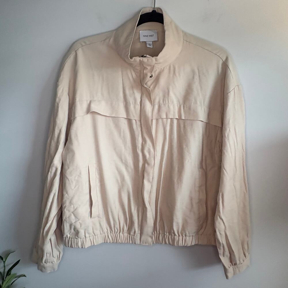 Nine West Loose Fit Apricot Utility Jacket | Quiet Luxury Layer | Large